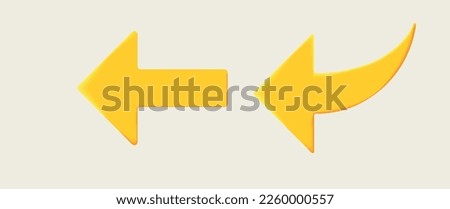 Yellow color arrows. Realistic 3d design. Icon isolated on white background. Vector illustration. arrow icon. isolated vector set. Vector illustration. EPS 10