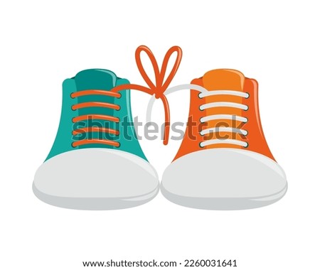 shoelaces tied fools day icon white background
