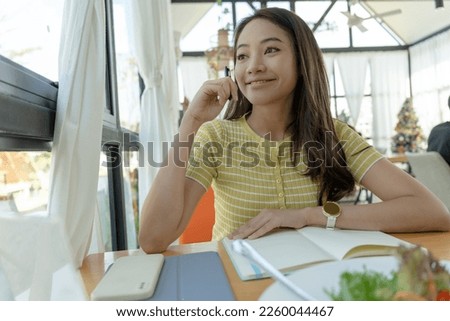 inspiration, writer, writing ,creative ,recreation for imagine, Beautiful Asia attractive young woman writing ideas on notebook, to do list, good thinking work, journalist, Stylish, Dream image, relax
