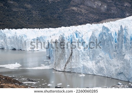 Glacier landscape in Perito Moreno Glacial Park in El Calafate, Patagonia, Argentina