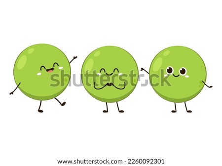 Peas character design. Peas on white background. Royalty-Free Stock Photo #2260092301