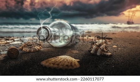 Caribbean times 

still life object placed on the beach shores with blurry background during sunset
