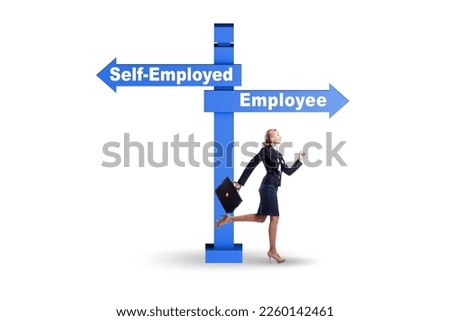Concept of choosing self-employed versus employment Royalty-Free Stock Photo #2260142461