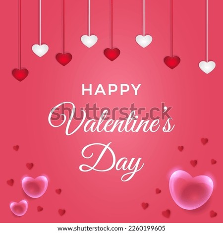 Happy valentine's day background with red and white heart