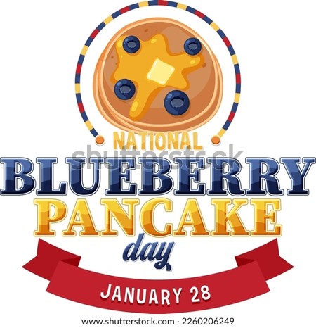 National Blueberry Pancake Day Banner illustration
