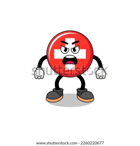 switzerland cartoon illustration with angry expression , character design
