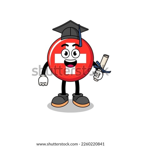 switzerland mascot with graduation pose , character design