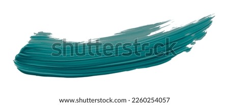 Turquoise brush isolated on white background. deep lake green brush. Royalty-Free Stock Photo #2260254057