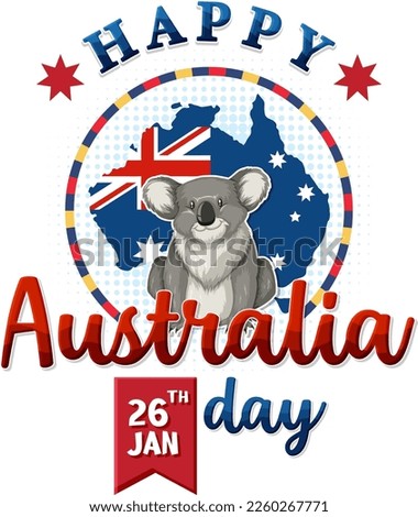 Happy Australia day banner design illustration