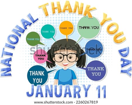 Happy National Thank You Day Banner illustration