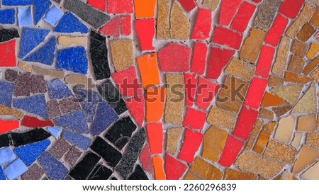 colorful mosaic tiles on the wall. High quality photo