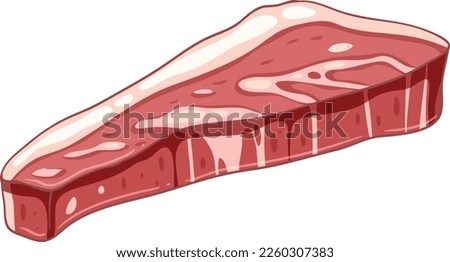 Simple red meat isolated illustration