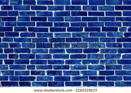 Seamless brick wall background texture navy blue colored for 3D maps in high resolution