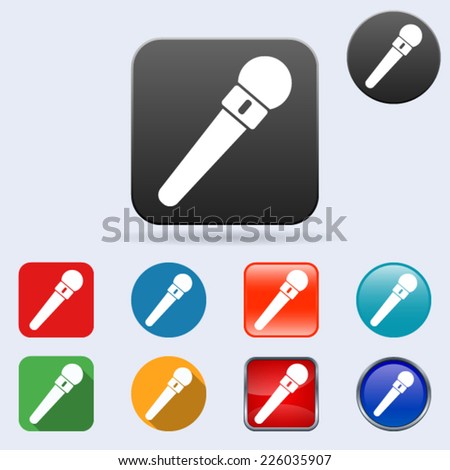 Microphone flat vector icons collection