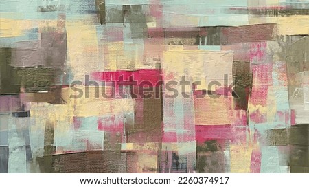 Modern green and red oil painting on canvas. Acrylic art, artistic texture. Paint doubs and smears grungy background Royalty-Free Stock Photo #2260374917