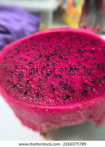 The pink color of dragon fruit