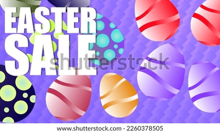 Easter themed banner. Painted eggs in vector