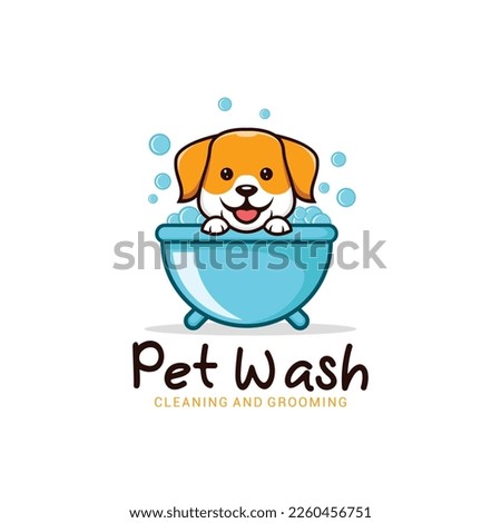 Pet Wash Logo Vector Design Template Royalty-Free Stock Photo #2260456751