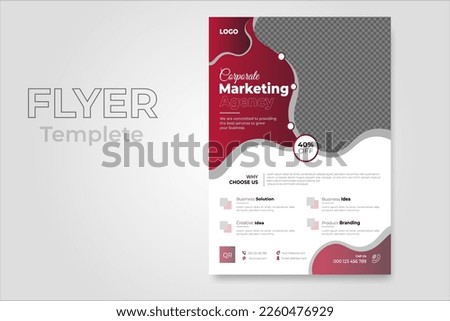 Modern business multipurpose flyer design and company cover page template. Royalty-Free Stock Photo #2260476929