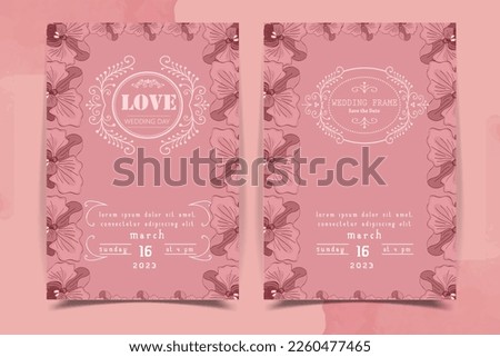 Wedding invitation Card with beautiful blooming floral watercolor background.
Beautiful hand drawing invitation design pink rose invitation template. Elegant wedding card with beautiful floral vector.