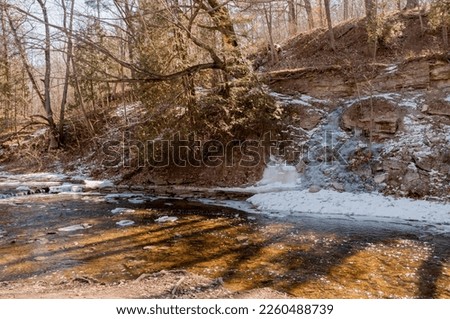 The Niagara Escarpment at Baird Creek, Baird Creek Parkway, Green Bay, WI, Spring and Winter scenes.
