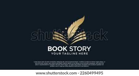 Book story logo design with simple concept Premium Vector Part 3