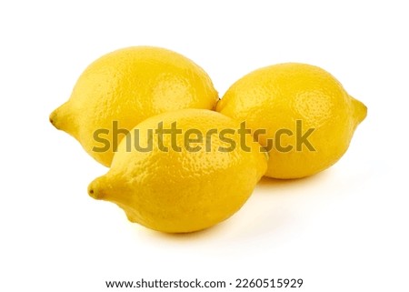 Fresh lemon with slice, isolated on white background