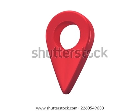 3D realistic location map with pin GPS pointer markers and destination vector illustration with white background red color