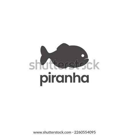 Piranha fish without teeth and fang logo cute icon vector illustration