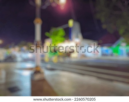 Defocused and Abstract Background of Horse carriage carrying passengers at night