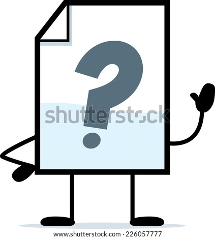 A cartoon illustration of an unknown file waving.