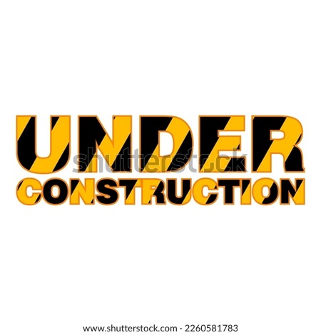 under construction sign template vector
