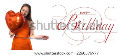 Happy Birthday! Birthday balloons. Banner, greeting card