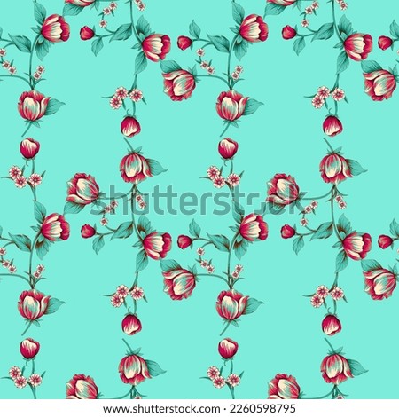 Seamless pattern of a spring bouquet