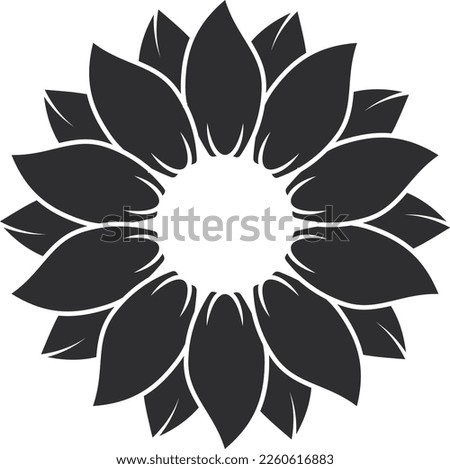 Sun Flower Vector Art, Sunflower Illustration, Flower silhouette vector