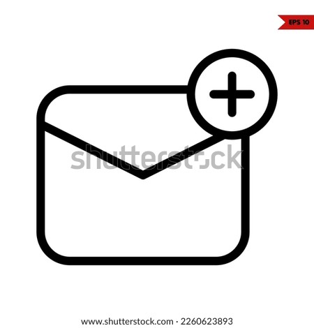 illustration of mail line icon 