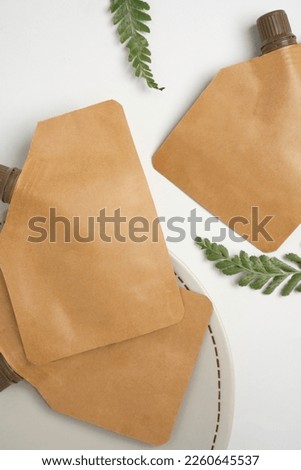 Brown Doy pack for your design and logo, Mock Up Pouch. White background. Template