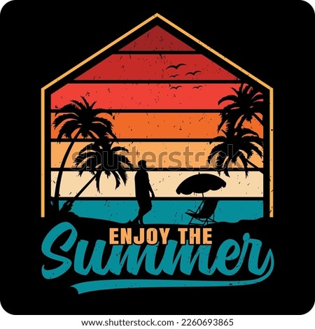 Summer Paradise Surfing Vintage T-Shirt Design 