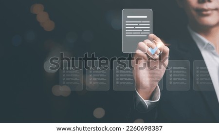 Businessman showing online document validation icon, Concepts of practices and policies, company articles of association Terms and Conditions, regulations and legal advice, corporate policy

 Royalty-Free Stock Photo #2260698387