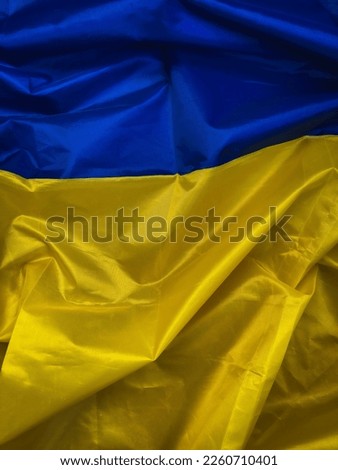 Ukrainian flag. Waving flag. Blue Yellow background.