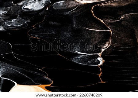 Black liquid marble background abstract flowing texture