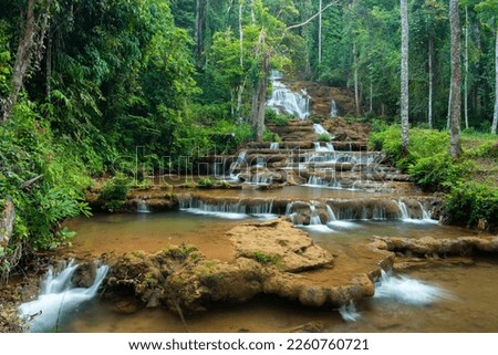 Jungle and waterfall stock photo in Tak province Thailand