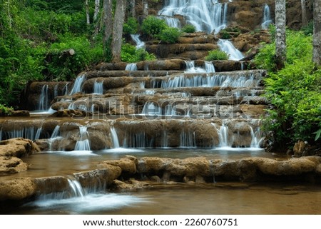 Jungle and waterfall stock photo in Tak province Thailand