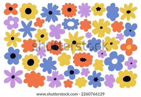 Floral elements isolated on white background. Groove style. Beautiful flowers can be used as creating card, invitation card for wedding, birthday and other holiday.