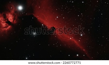 A real picture of the Horsehead nebula which is located in the galaxy Milky Way in the universe located 1500 light years away from earth. 