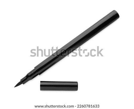 Black eyeliner isolated on white, top view. Makeup product Royalty-Free Stock Photo #2260781633
