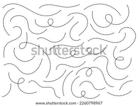 Hand drawn dotted line vector set Royalty-Free Stock Photo #2260798967