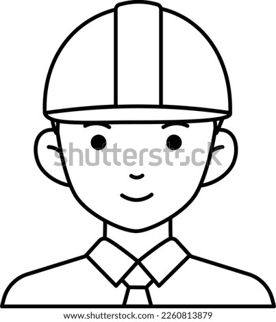 Engineering man labor avatar User person necktie safety helmet Line Style