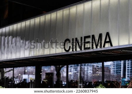 Cinema sign - cinema at the Southbank, London