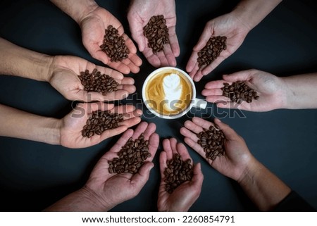 Coffee brings everyone together at the same table. Royalty-Free Stock Photo #2260854791